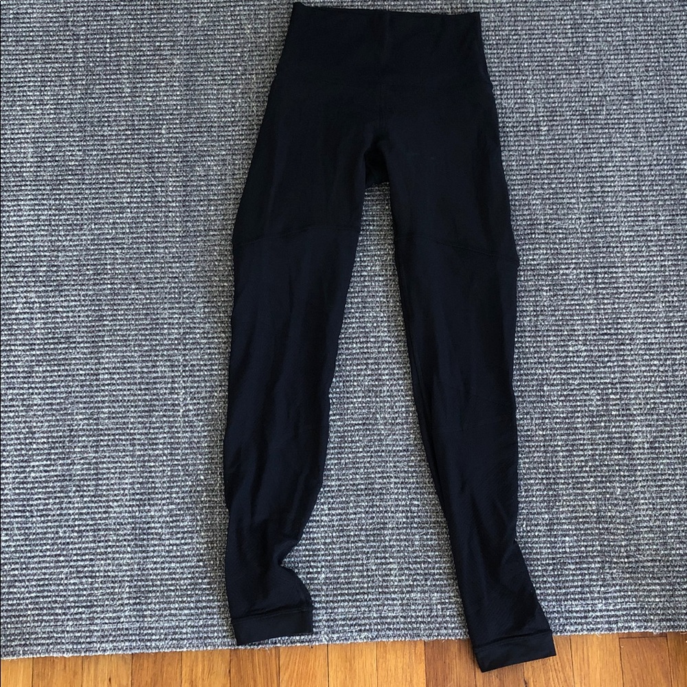 Lululemon black sheer leg Black High-Waisted Leggings New no tags 4 AMAZING